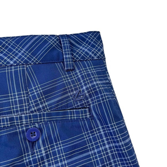 Bolle Golf Tech Mens Blue White Plaid Shorts 32 - Picture 4 of 4